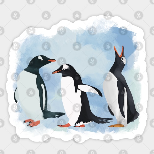 Three Penguins Sticker by Suneldesigns